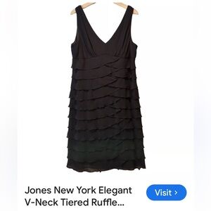 JONES OF NEW YORK Black Sleeveless V-Neck, S12 homecoming/Prom/X-Mas/NYE